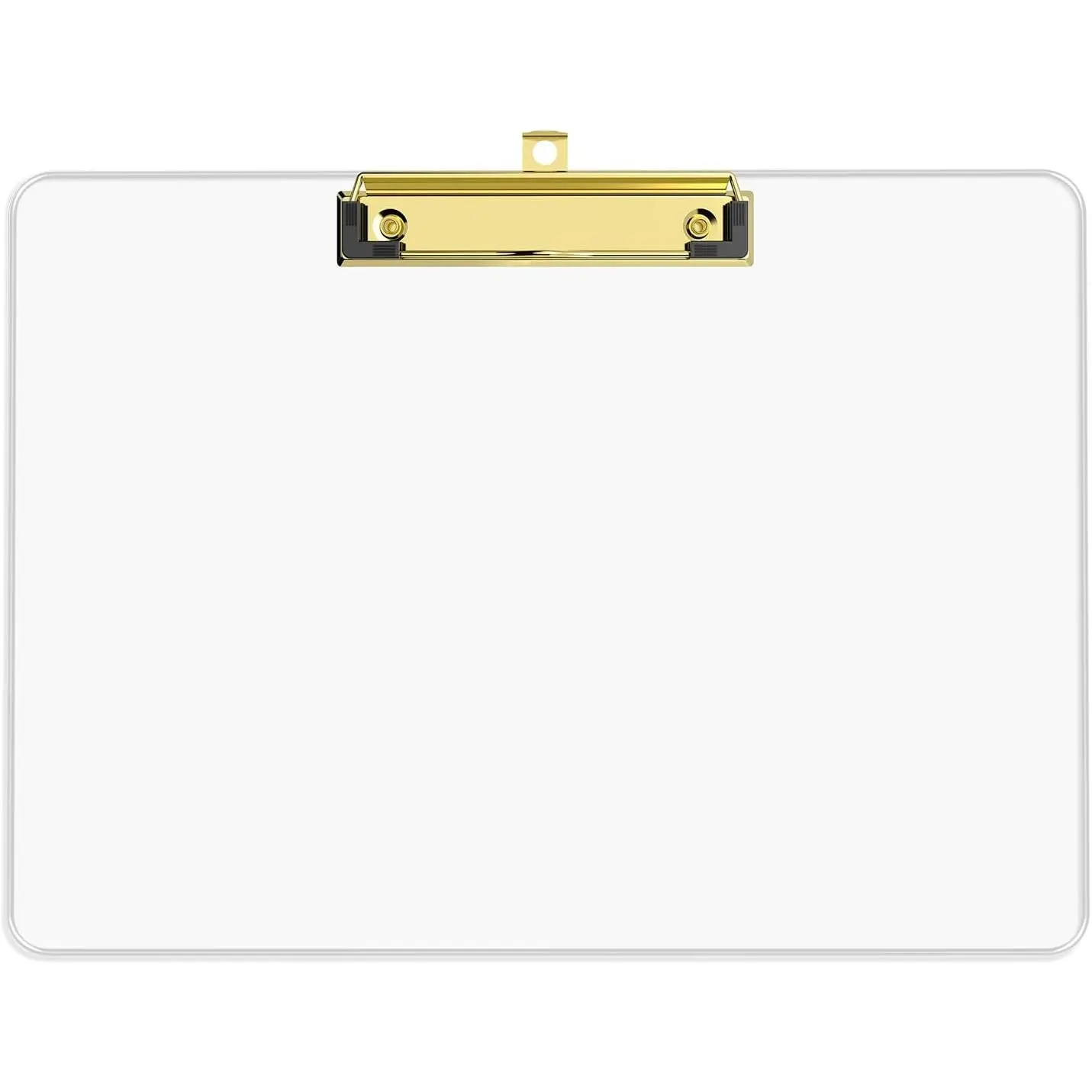 Clear Horizontal Clipboard, 12.5 x 9'' Letter Size for Classroom, Students, Teacher, Nurse, A4 Landscape Layout, 8.5 x 11'' Clip Board with Low Profile  Clip, Office & School Supplies