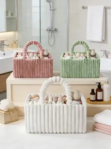 Cozy Flannel Diaper Storage Basket, Gift-Wrapped Warm Nursery Organizer, Perfect Baby Shower Gift, Newborn Must-Have, Bag Only