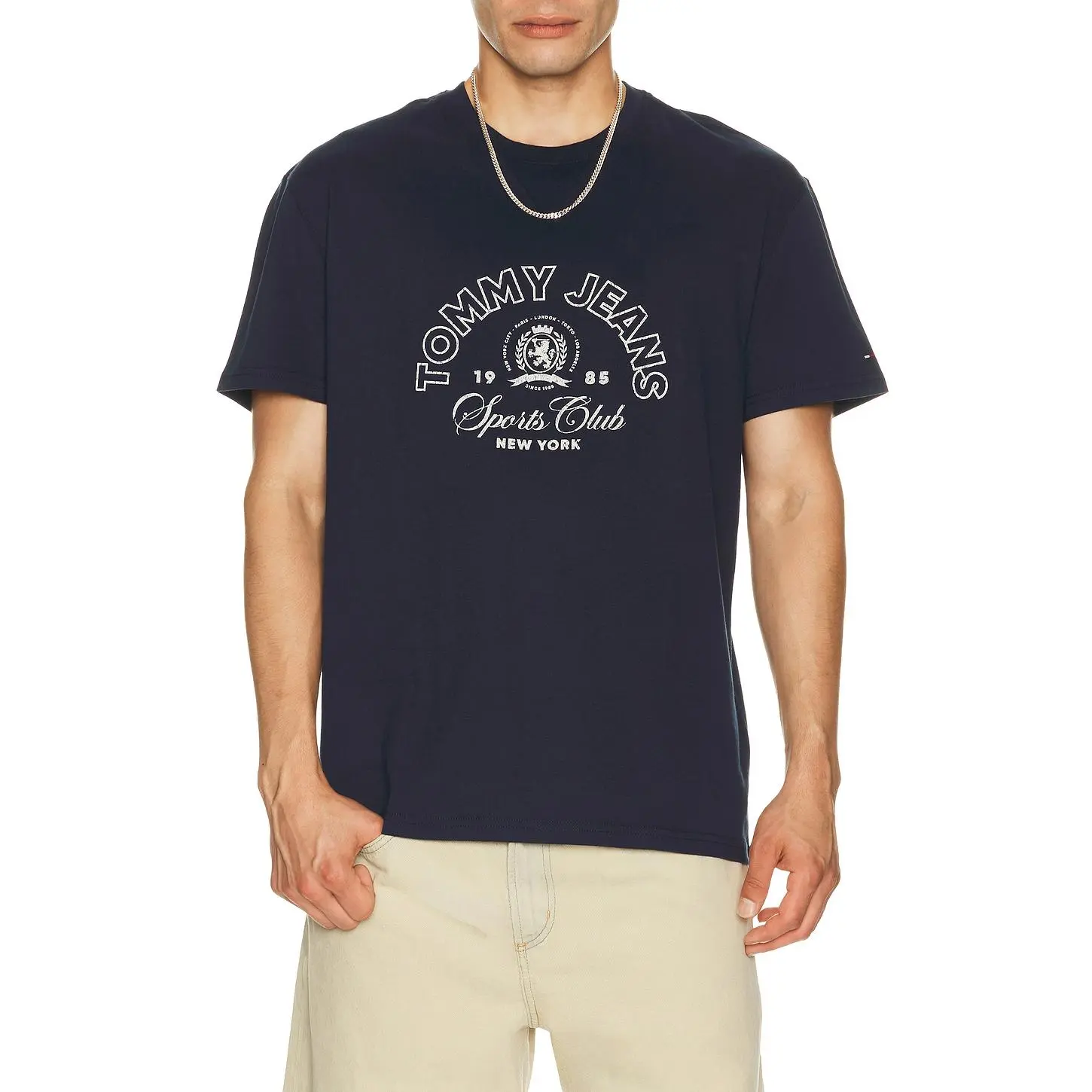 Tommy Jeans Crest Club Tee in Dark Night Navy