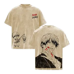 Naoya Zenin Jujutsu Kaisen Vintage Washed Oversized T-Shirt, Zenin Clan Manga Graphic Tee, Dark Anime Streetwear Unisex Shirt, Big Back Print Japanese Manga Art, Ideal Gift For JJK Fans