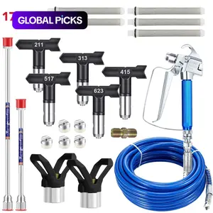 Airless Paint Sprayer Kit, Professional Paint Spraying Tool Set with 32.8 ft High-Pressure Hose, 5 Reversible Nozzles, 2 Tip Guards and 2 Spray Head Extensions, Handheld Heavy-Duty Power Airbrush Tool #TOP PICKS