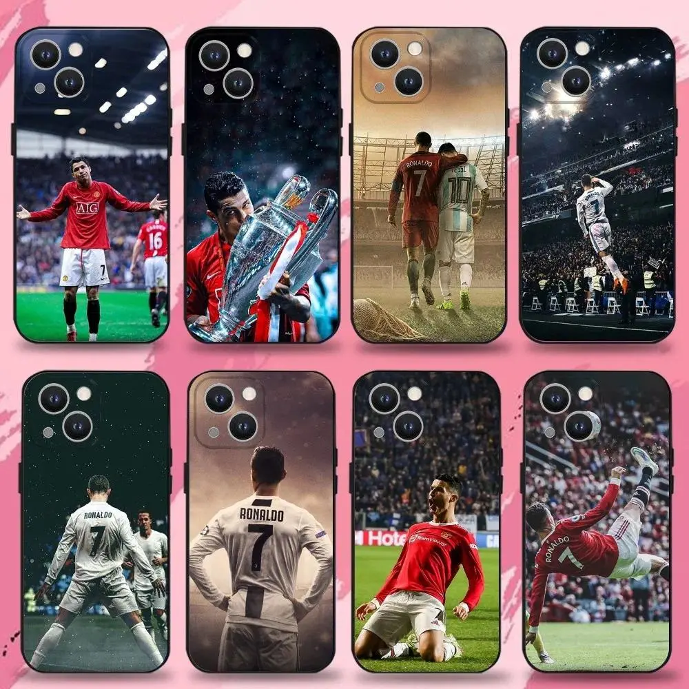 CR7 Football Star R-Ronaldo Patterned Translucent Matte TPU Smartphone Case - Slim Profile, Durable, Shockproof Phone Accessories for iPhone 17 Pro Max,17E,16 Pro Max,16E,15,14,13,12,11 Plus,XS,X,XR,SE,Mini,8,7 Mobile Accessories