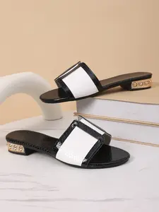 Summer Women's New H-Shape High Heel Mules, Snake Print Metal Heel Sandals, Trendy Streetwear Shoes for Vacation