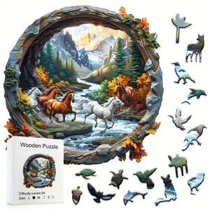 501 Maxima and Flowers Wooden Jigsaw Animal Shape Puzzle, Wooden Handmade Puzzle, Unique Shape Design, Ideal Gift Box Included, Montessori Puzzles Gift, Enhance Your Home Décor & Family Bonding
