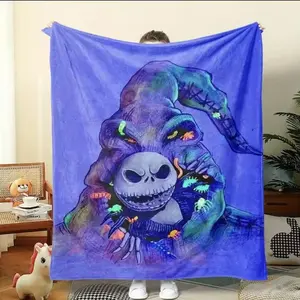 Tim Burton Fan Exclusive Blanket, Halloween Decorative Throw, Lightweight Seasonal Cozy Cover, Ideal Gift for Friends & Family