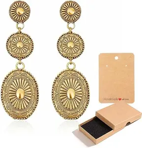 BloomWish S Western Earrings Jewelry for Women Gold/Silver Turquoise Earrings Vintage Concho Earings Country Concert Outfits Western Christmas Jewelry Gifts for Women Stocking Stuffers