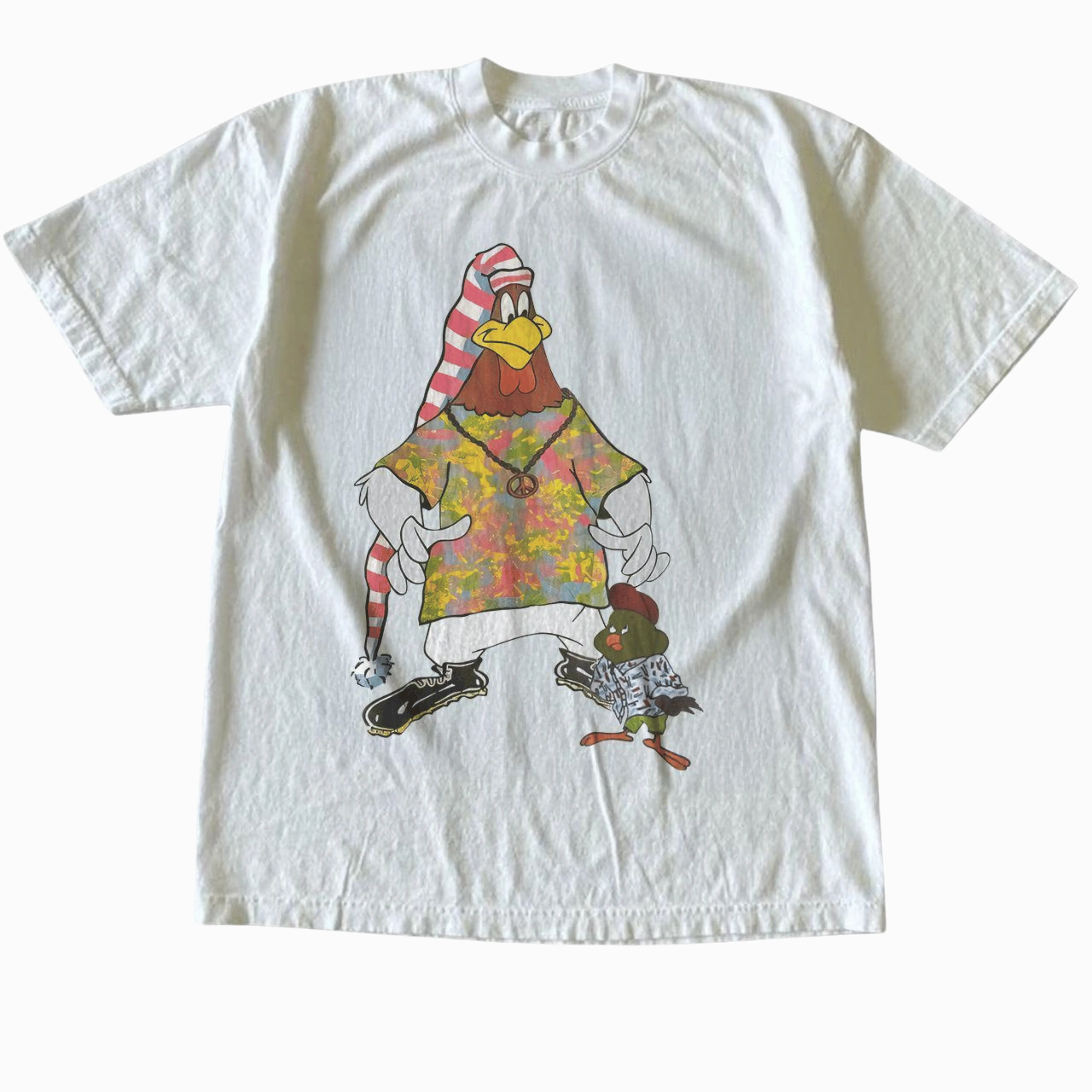 Gildan Men's and Women's T-Shirt, Vintage Style Foghorn Leghorn Looney Tunes Graphic Tee, Unisex Casual Top, 90s Hip Hop Cartoon Rooster Shirt, Funny Urban Streetwear Clothing, Matching Couples Outfits, Unique Birthday Present, Premium Cotton, Retro Merch