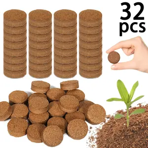 52pcs/32pcs Compressed Coconut Fiber Cubes, Planting Soil Cover, Seed Starting Sheets, Easy Expandable Organic Fibers, for Garden Plants Flowers Herbs