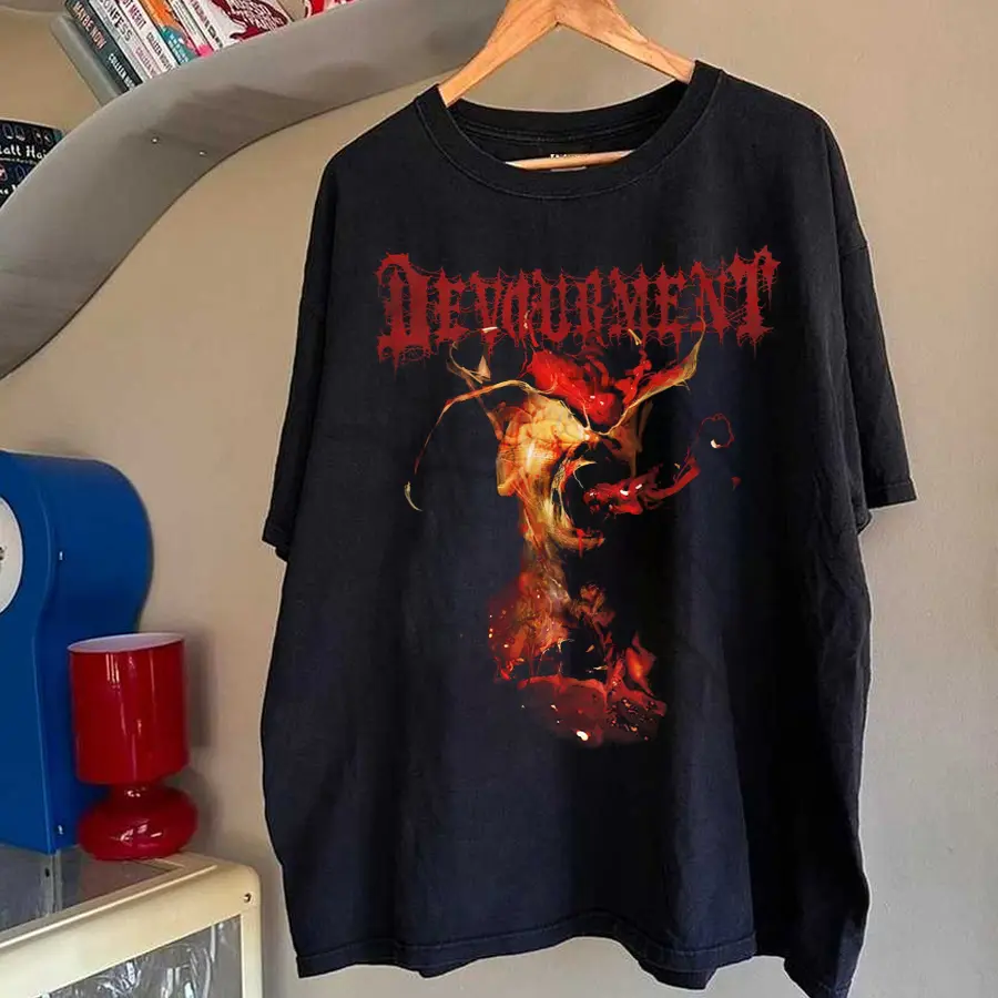 DEVOURMENT Retro Band Graphic Tee – Classic Front Design T-Shirt Sizes S to 5XL
