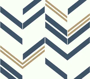 Chevron Blue-Stripe Wall Decal