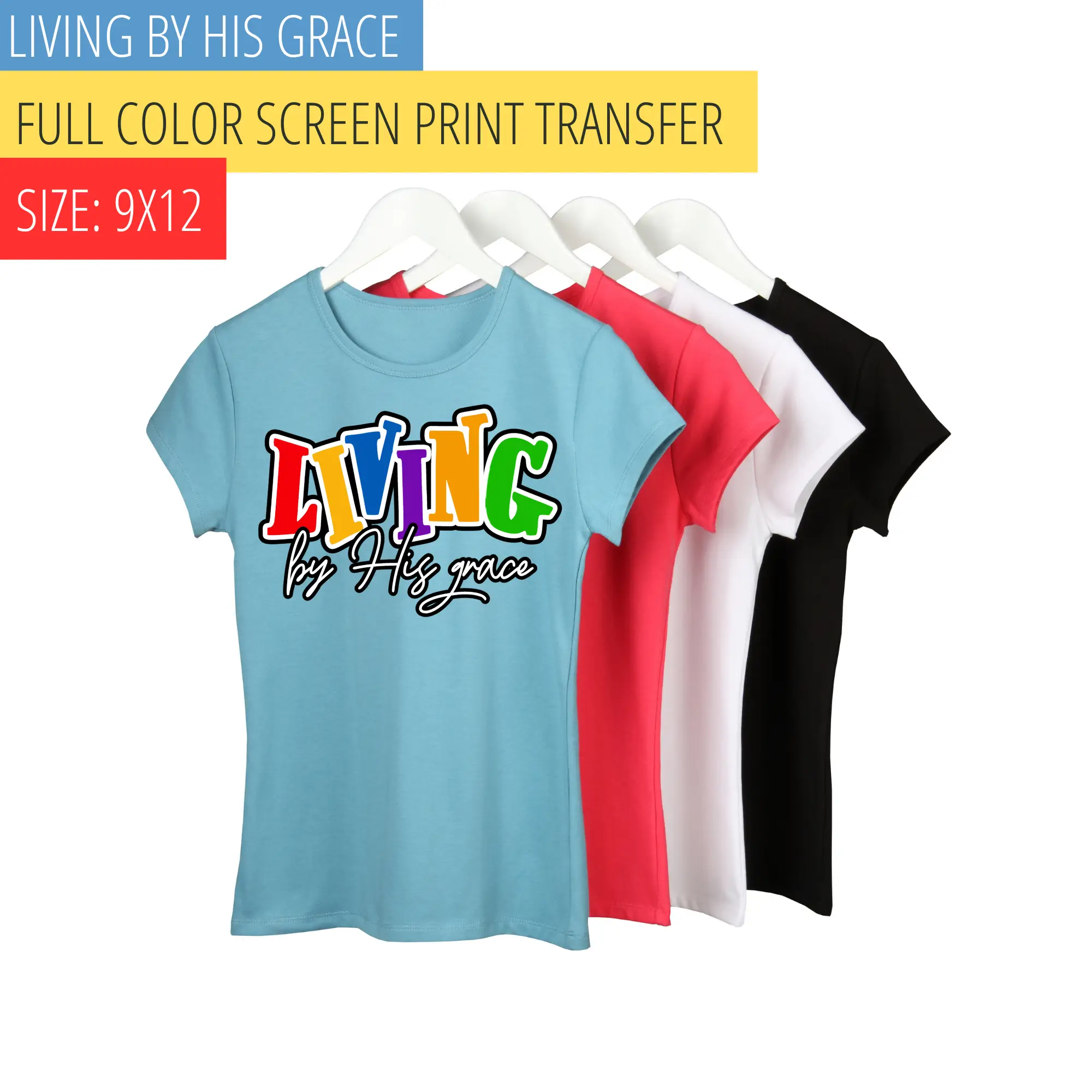 By His Grace Screen Print Transfer