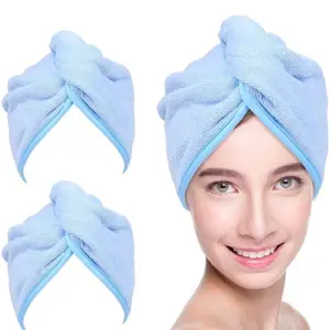 Drying Hair Towel Dry Hair Cap 2 piece Microfiber Hair Drying Wrap Strong Water Absorbent Triangle Lightweight Thick Traditional absorbent towel