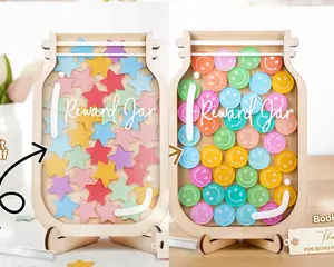 EduGenius COMBO 60 tokens - Star & Smile Reward Jar for Classroom – Star PoopTeacher Gift, Back to School Reward System