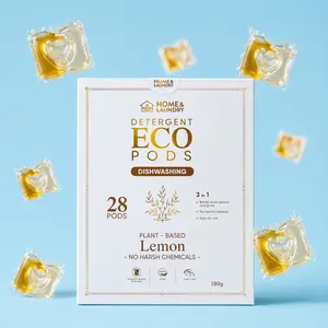 Dishwashing Eco Pods - 28 Pack - Lemon Scent Dishwasher Detergent Scented