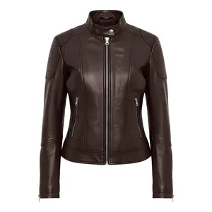Women Leather Bomber Jacket