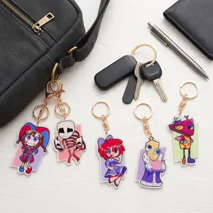 5 Ops Cute Cartoon Circus Theme TADC Acrylic Keychain, Gift for Teens, Birthday Party Favor