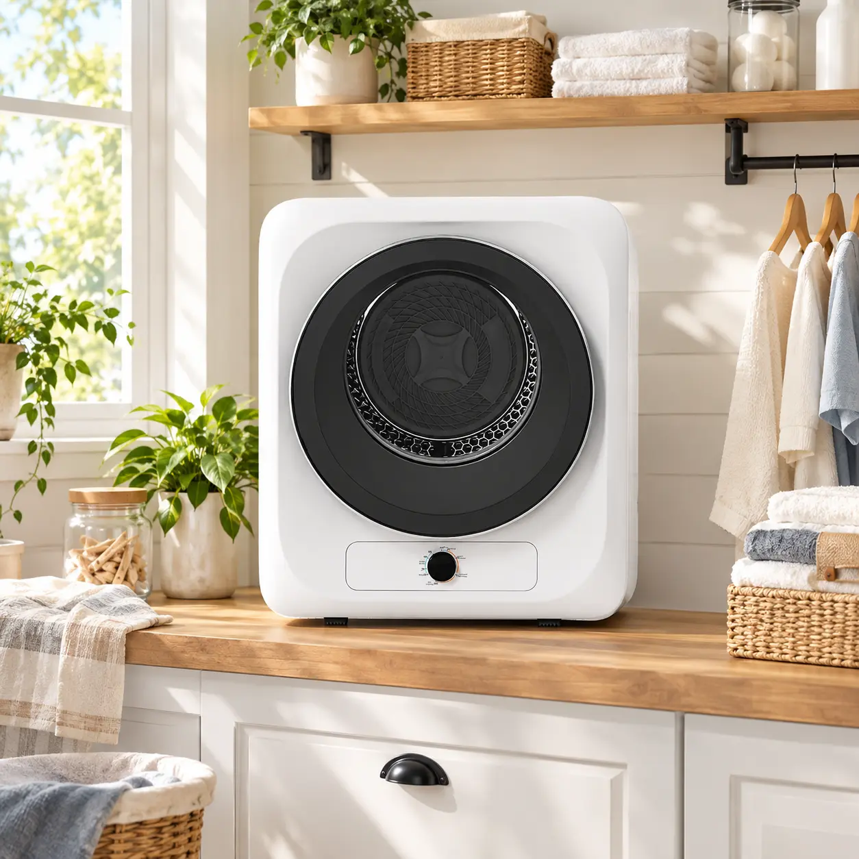 Auertech Portable Clothes Dryer 1.5 Cu. Ft.,850W Compact Electric Dryer with Stainless Steel Drum,Front Load Tumble Dryer for Apartment,Dorm & RV mini seca dora