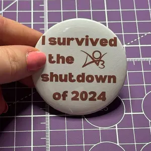 AO3 Down Badge Button Pin Fanfiction