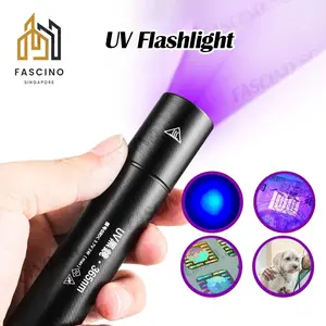 UV Flashlight Black Light Rechargeable 365nm Ultraviolet Handheld Torch Portable For Detector For Dog Urine Pet