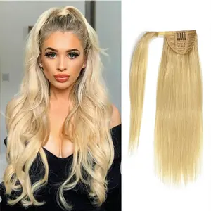 Royaomis 12in Real Hair Ponytail Extension Human Hair Fake Ponytail Hair Extensions Wrap Ponytail Human Hair Ponytail Hairpiece for Women（12-60#）