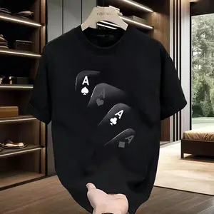 Poker Short Sleeve T-Shirt, Women And Men, New Luxury, Fashion, Creative Printing, Loose, Trendy, Versatile, Suitable For Men And Women, Gentle Women's Style