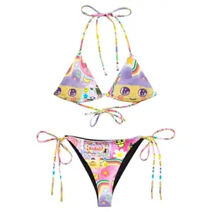 Y2K Cyber Kawaii Bikini: Recycled Fabric Rave Swimsuit