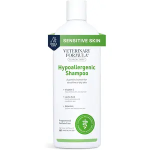 Clinical Care Hypoallergenic Shampoo for Dogs and Cats, 16 Oz – No Harsh Ingredients – Fragrance-Free Pet Shampoo for Allergies and Sensitive Skin, Promotes Healthy Skin and Coat