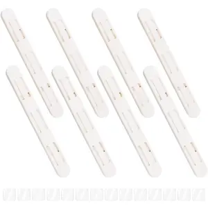 AHANDMAKER 8Pcs Pull Out Rail for Baskets or Bins Cabinets Adhesive Sliders Plastic Drawer Rails Side Mounted Tracks Guides Kit White Drawer Slides Storage and Organization Accessories for Cabinet