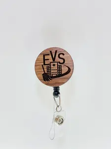 Environmental Services (EVS) Walnut Badge Reel