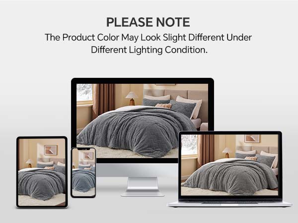 BEDELITE Wave Fluffy Sherpa Comforter Set, Super Soft Sherpa Comforter for Twin Queen KIng Size Bed, Luxury Warm Bedding Set for Winter, Fuzzy Bed Set