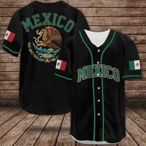 Men’s Mexico Baseball Jersey – Mexican Style Button Up Shirt, Stylish Streetwear Apparel