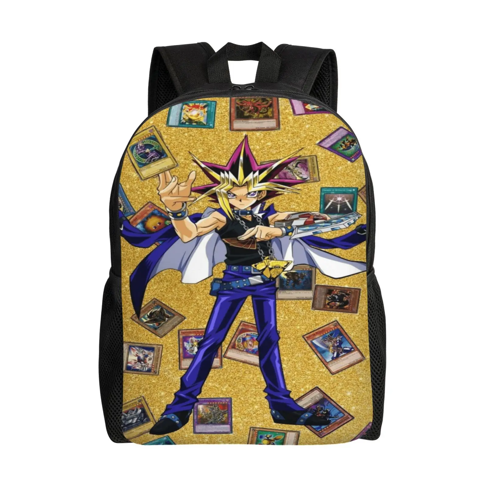 Yu-Gi-Oh Backpack Water-Resistant Student School Bag Daily Campus Use 17 Inch Laptop Travel Rucksack Lightweight Durable for Boys Girls Men and Women Ideal Gift, 17-Inch Laptop Compartment, College, Unisex, Waterproof