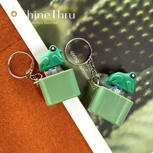 1pc Frog Croaking Fidget Toy Keychain, rechargeable design with colorful lights and realistic sound, portable and durable for daily carry, perfect stress relief and anxiety buster for adults, comes with packaging box, fun novelty gift choice.