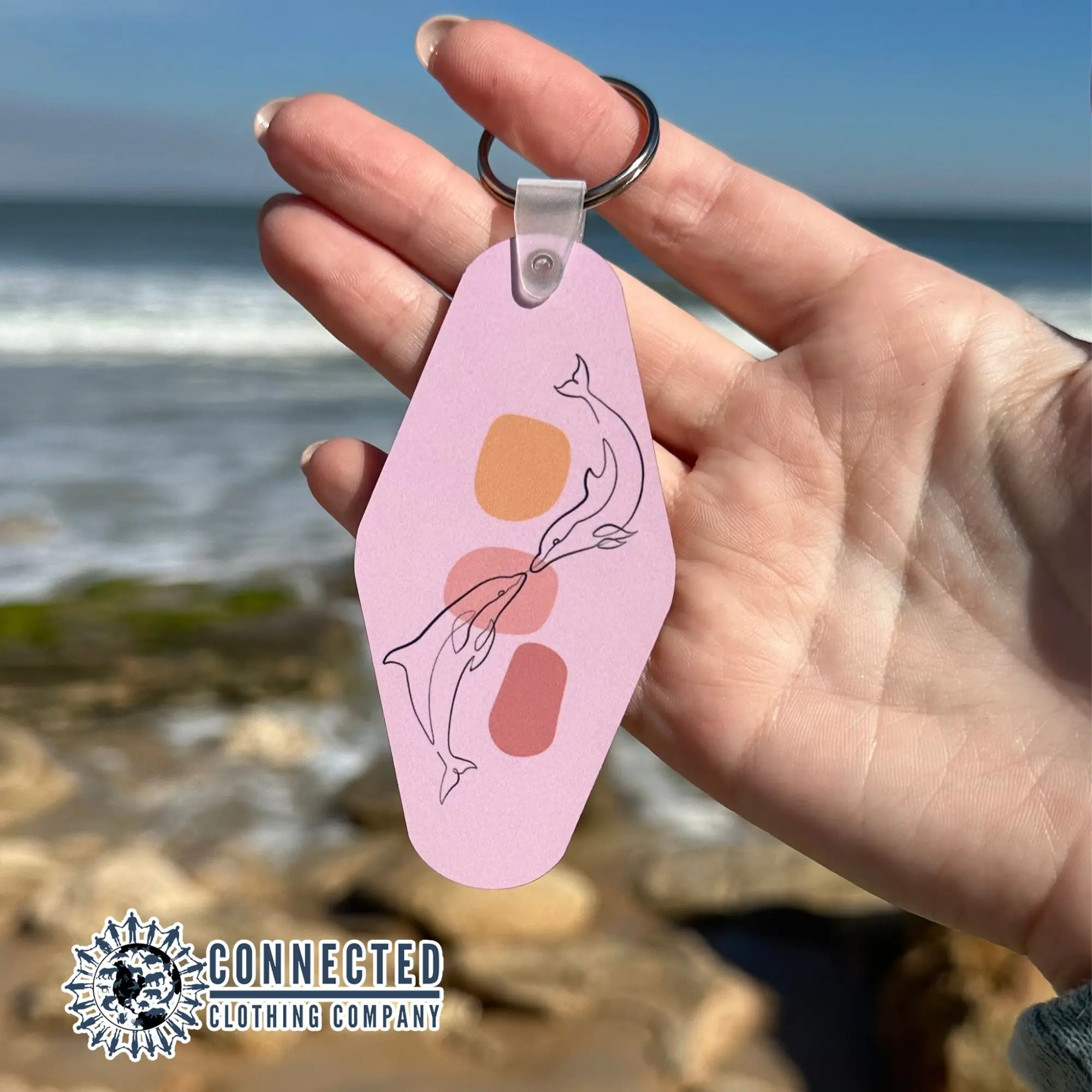 Kissing Dolphins Keychain