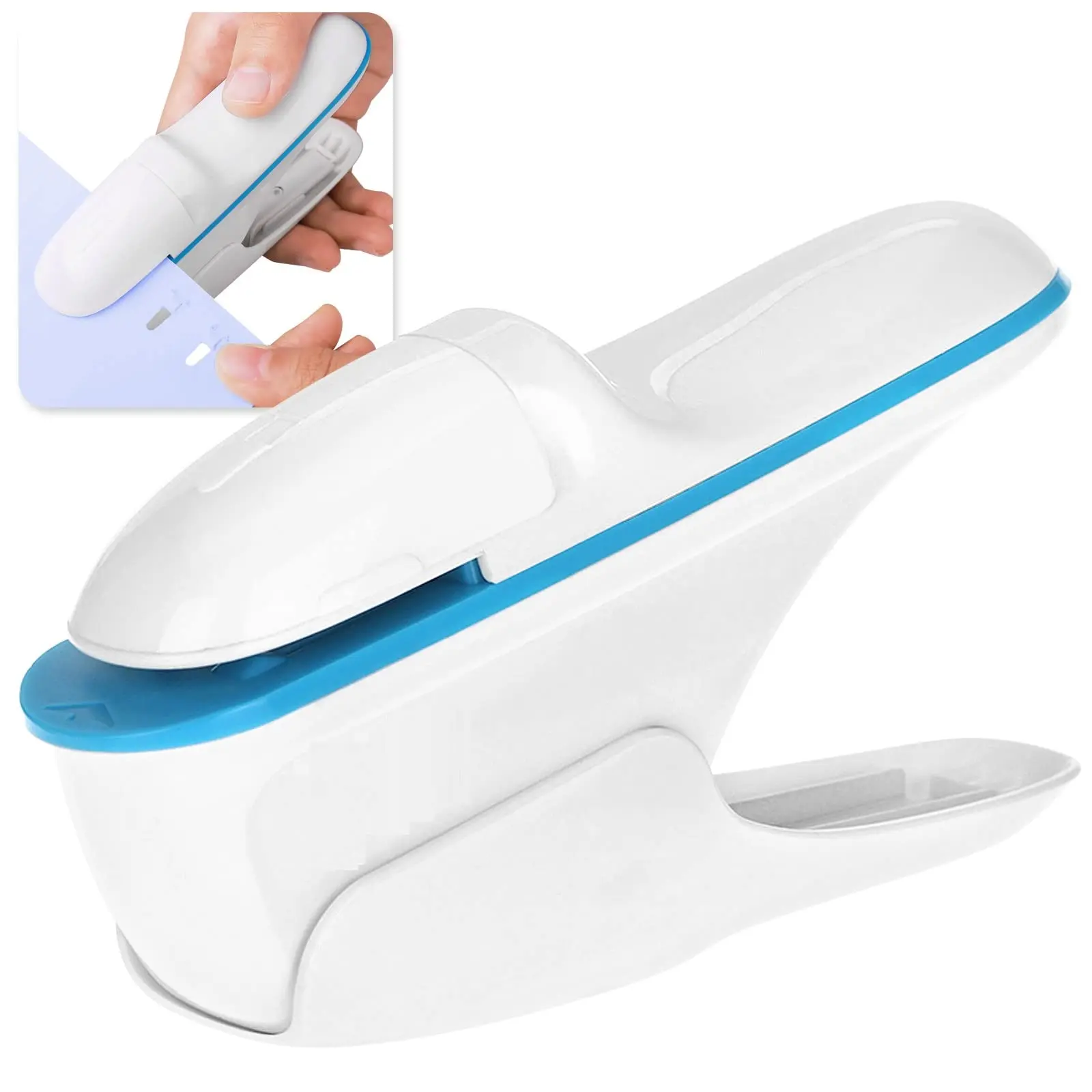 Paper Clinch Stapleless Mini Stapler with Power Assist Mechanism for 8 Sheets Lightweight Ergonomic Design for Home Office Use