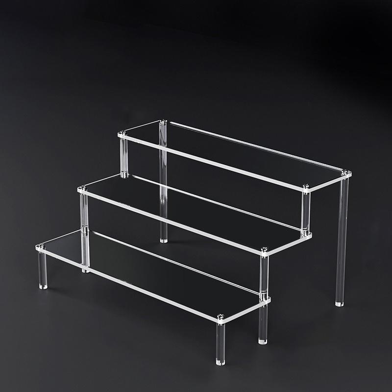 1-5 Tier Acrylic Display Risers Clear Shelf Doll Clay Figurine Display Stand for Desserts Perfume Organizer Showcase W-10