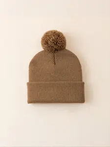 Baby Girl Newborn Toddler Pom-Pom Beanie Hat, Cozy Knit Winter Warm Heart Cute Hat, Casual Outdoor Baby Accessories Bonnet Beanies