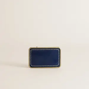 Interchangeable Belt Buckle - Leather Navy