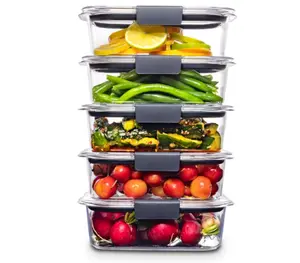Rubbermaid Brilliance BPA Free Food Storage Containers with Lids, Airtight, for Lunch, Meal Prep, and Leftovers, Set of 5 (3.2 Cup)