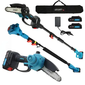 JOVANT 6 Inch 2-in-1 Mini Chainsaw Electric Pole Saws,Cordless Battery Powered Chain Saw with Extension Pole Tree Trimmer Branch Cutter Lightweight Pruner 2 Battery for Tree Pruning, Garden Maintenance, Fencing, and Outdoor Wood Cutting