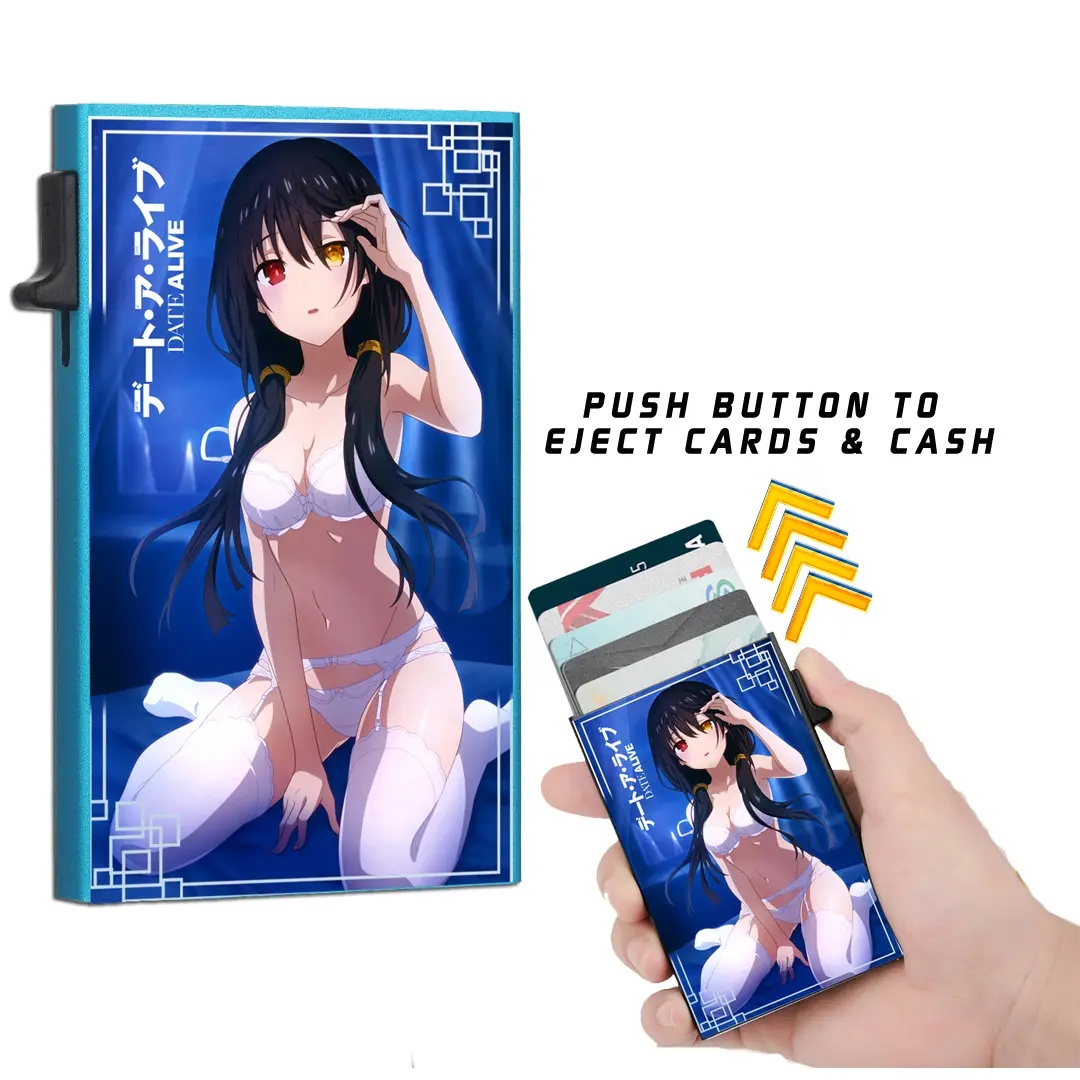Date a Live Anime Featuring Kurumi Wallet Card Holder with Cash Strap Officially Licensed Brand New