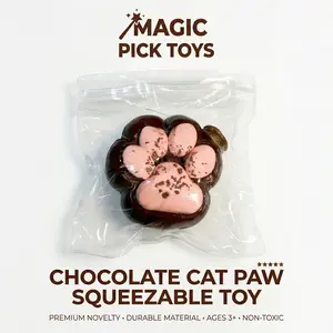 Final Sale | Chocolate Cat Paw Squishy - Kids Toys Food-Grade Silicone Slow-Rising Rebound Squishy Fidget Toys for Stress Relief - Soft Squeeze Toys with Thick Creamy Slime TextureHandmade Non-Toxic