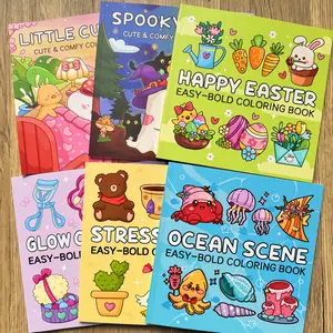 Cute Coloring Book Set, Coloring Gift Book, 3/6 Pieces Stress Relief Coloring Books, Kids Art Supplies, Ideal for Daily Drawing, Travel Entertainment, Bedtime Activities
