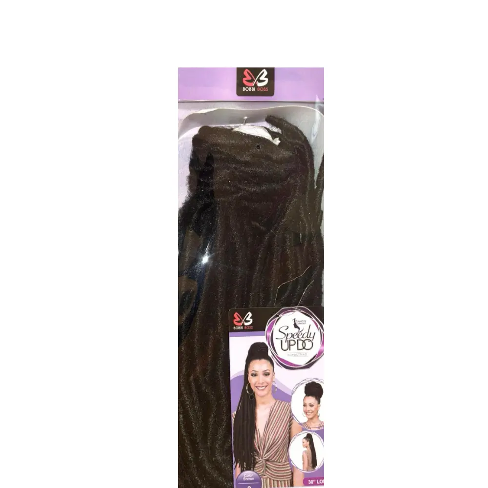 Bobbi Boss Speedy SPUP42 Faux Loc 30in Synthetic Hair Extension - Drawstring Ponytails with Easy Adjustment, Adjustable, Natural