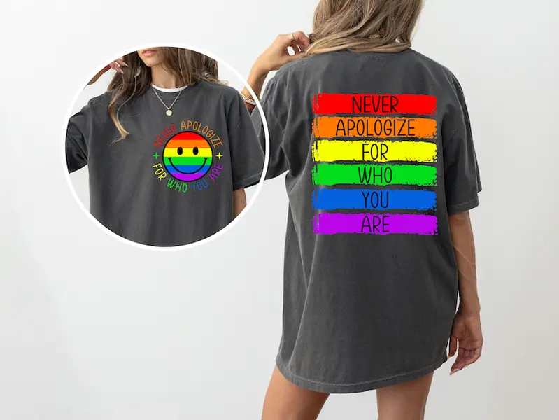 Never Apologize For Who You Are Shirt, Pride Shirt, LGBTQ Shirt, Love Is Love Shirt, Gay Pride Shirt, Pride Month Shirt, Design Hoodie, T-shirt and sweater
