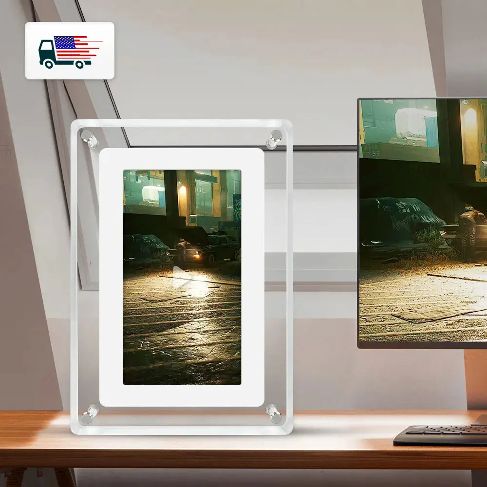 Wholesale OEM 7 Inch 4GB IPS Screen video acrylic digital photo picture frame signage racks Decor christmas gift living room living room wall decor