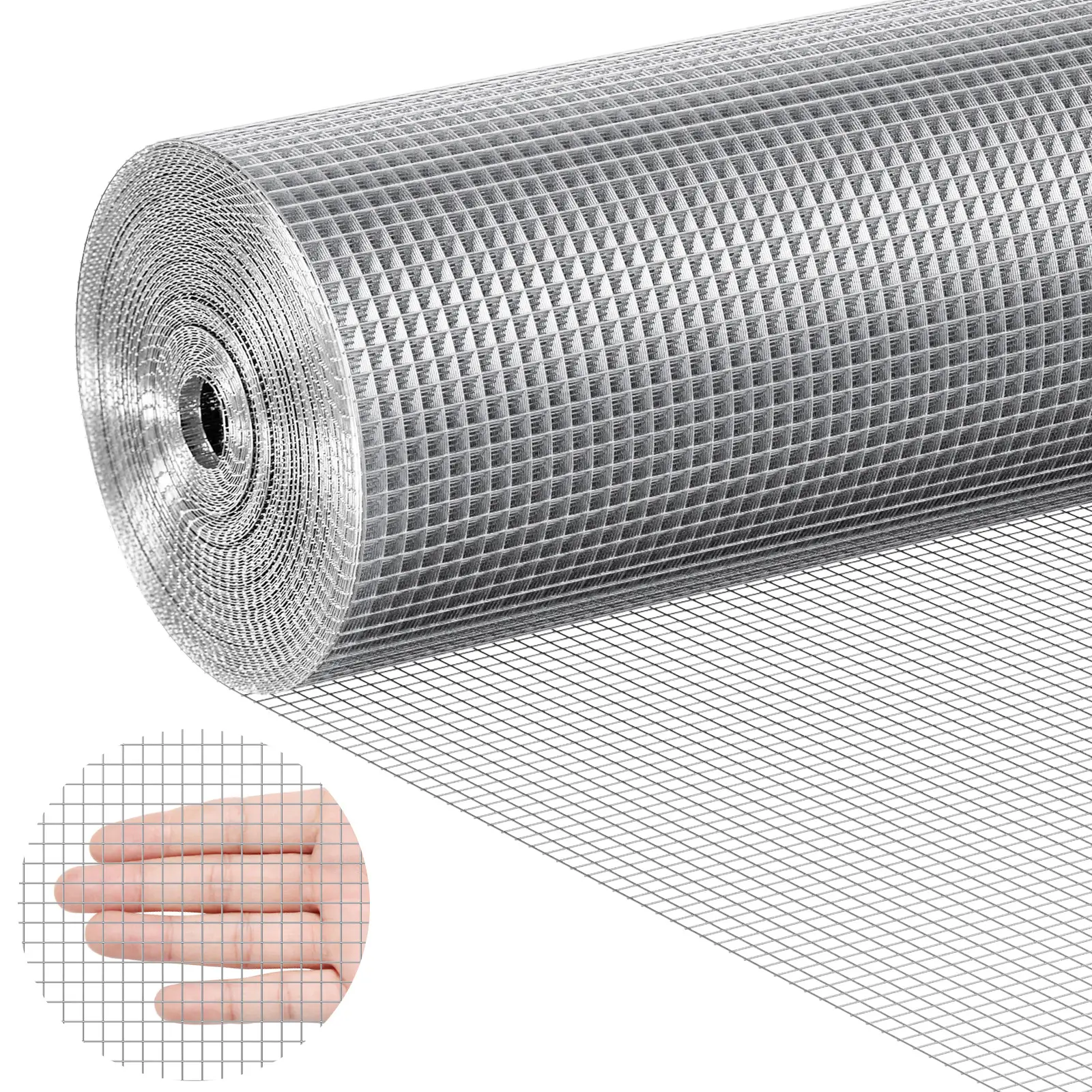 VEVOR Hardware Cloth, 1/4 inch 48in x 50 ft 23 Gauge, Hot Dipped Galvanized Wire Mesh Roll, Chicken Wire Fencing, Wire Mesh for Rabbit Cages, Garden,