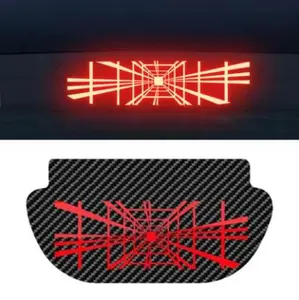 YZ For Tesla Model Y Car High Mounted Brake Lamp Carbon Car Brake Projection Board PVC Soft Decal Top Tail Light Emblem Stickers