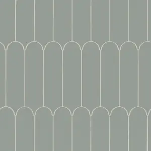 Doncaster Stormy Heron 3x12 Scallop Glossy Ceramic Tile Sample