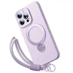 Magnetic Foldable Phone Case with Lanyard, Full Body Shockproof Phone Protective Cover, Phone Accessories Compatible with iPhone 15 14 13 12, Casing, Protective Casing Protector